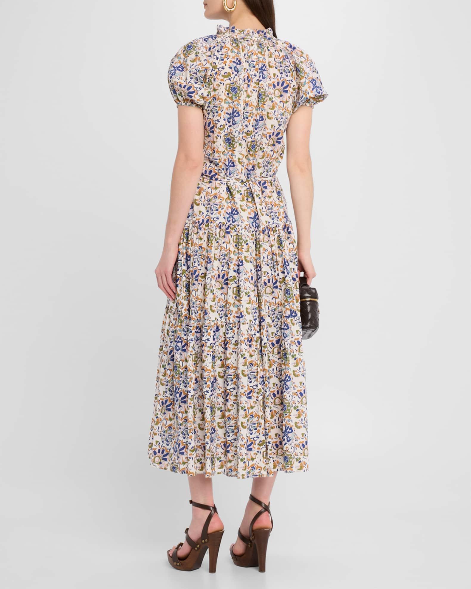 Mazza Tiered Organic Cotton Voile Maxi Dress Product Image