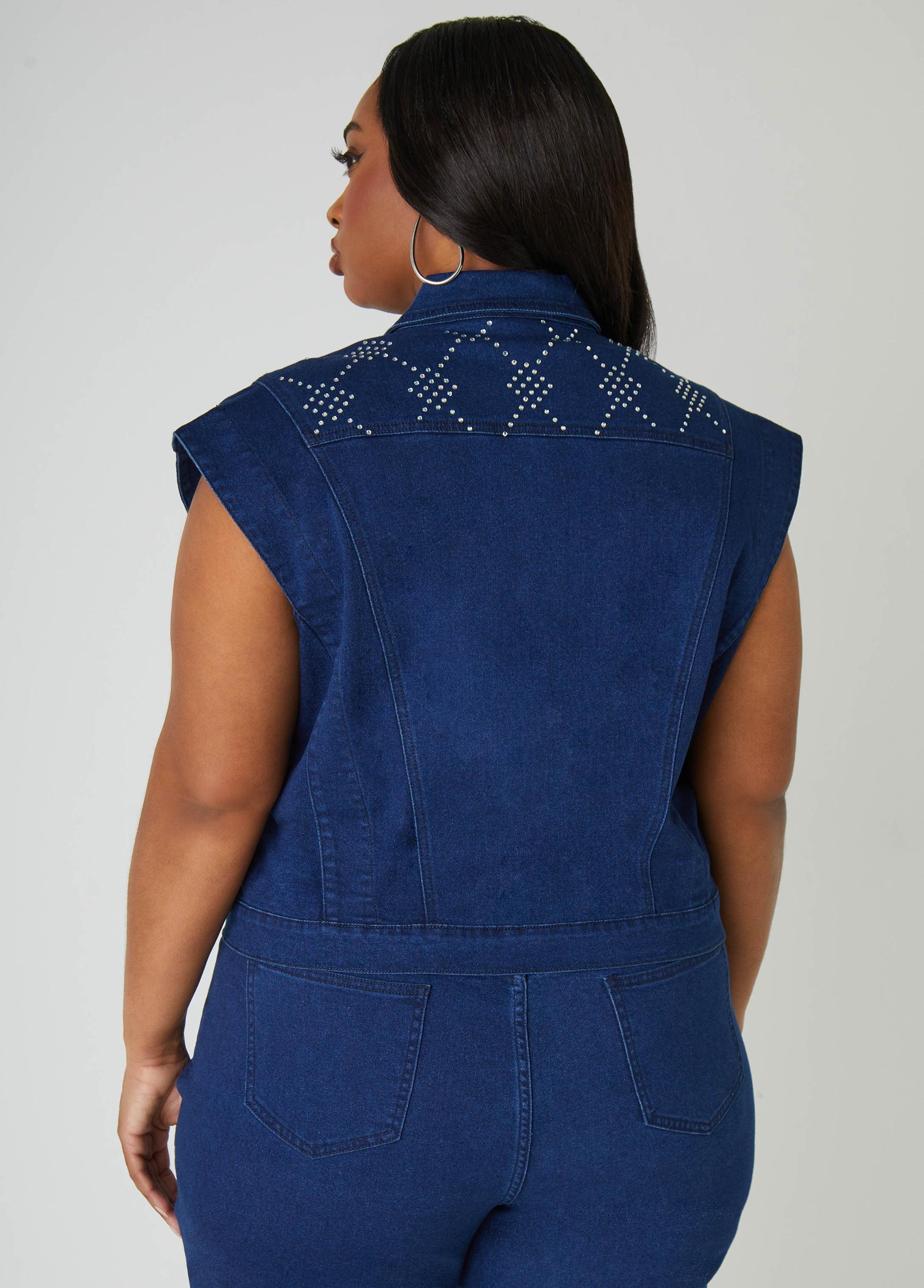 Plus Size Crystal High Rise Skinny Jeans Ashley Stewart Product Image