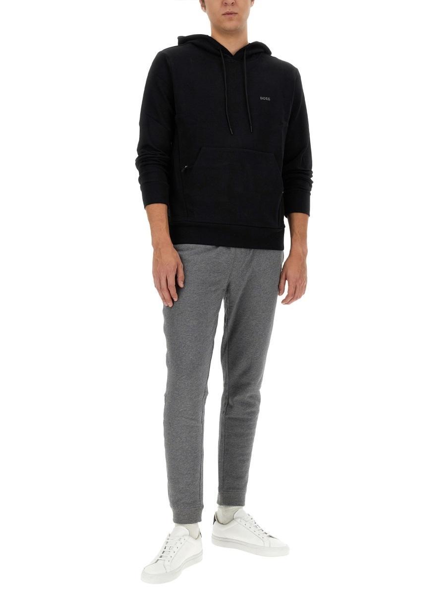 HUGO BOSS Soody Logo Hooded Sweater In Black Product Image