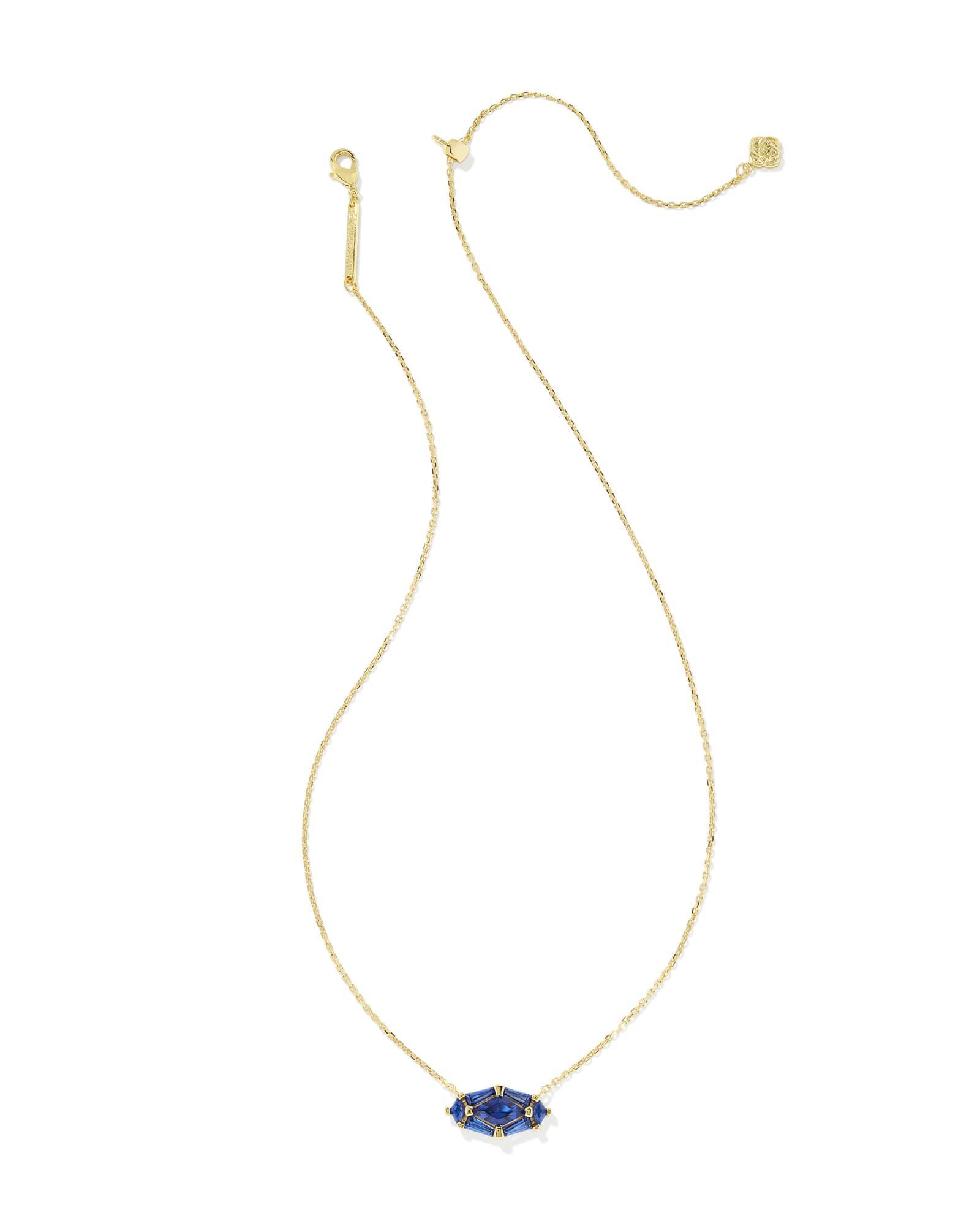 Lindy Rae Lee Gold Drop Earrings in Blue Crystal Product Image