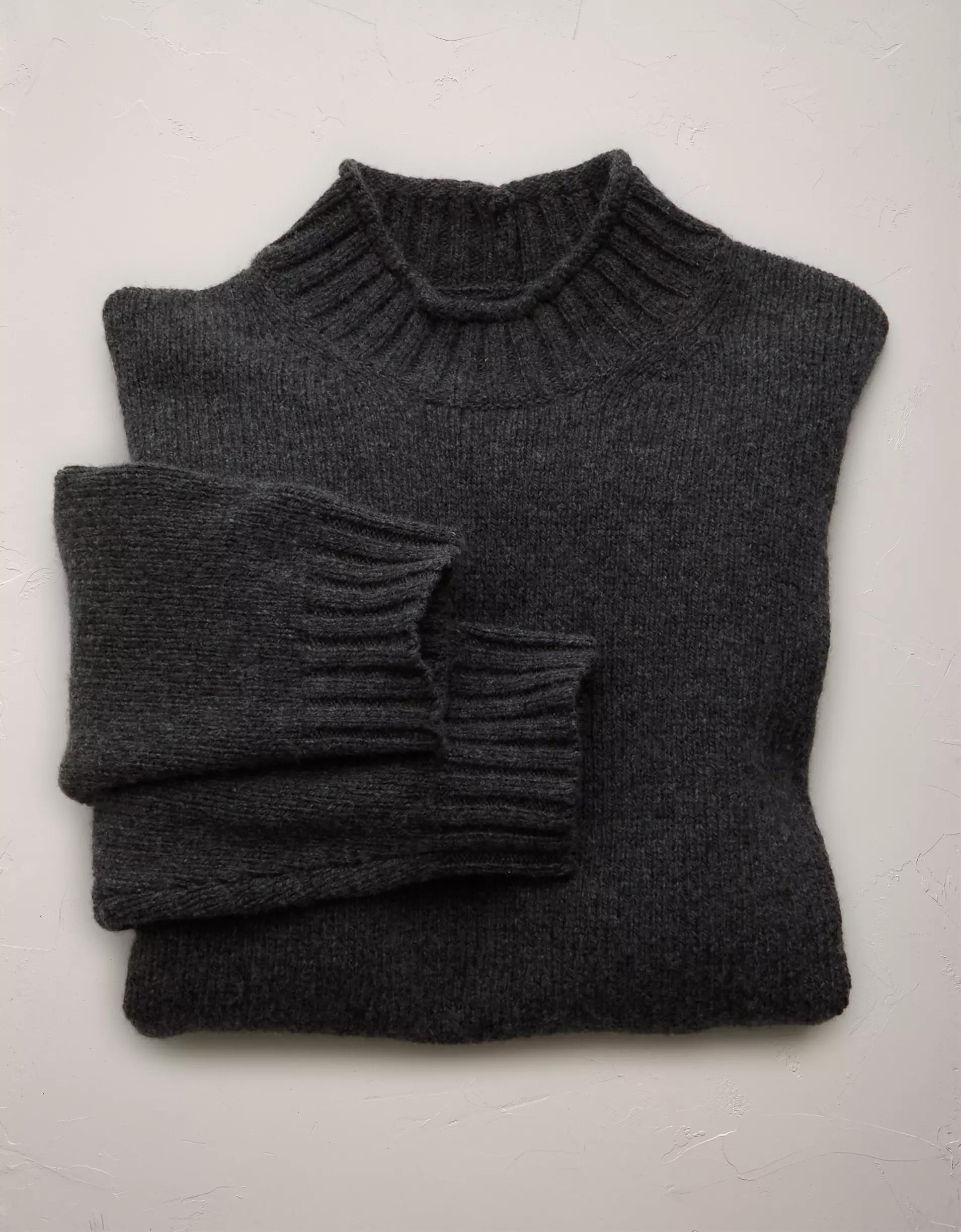 AE77 Premium Wool-Blend Roll Neck Sweater Product Image