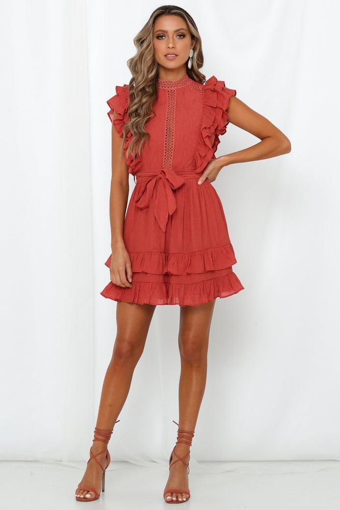 Carry Me On Dress Rust Product Image
