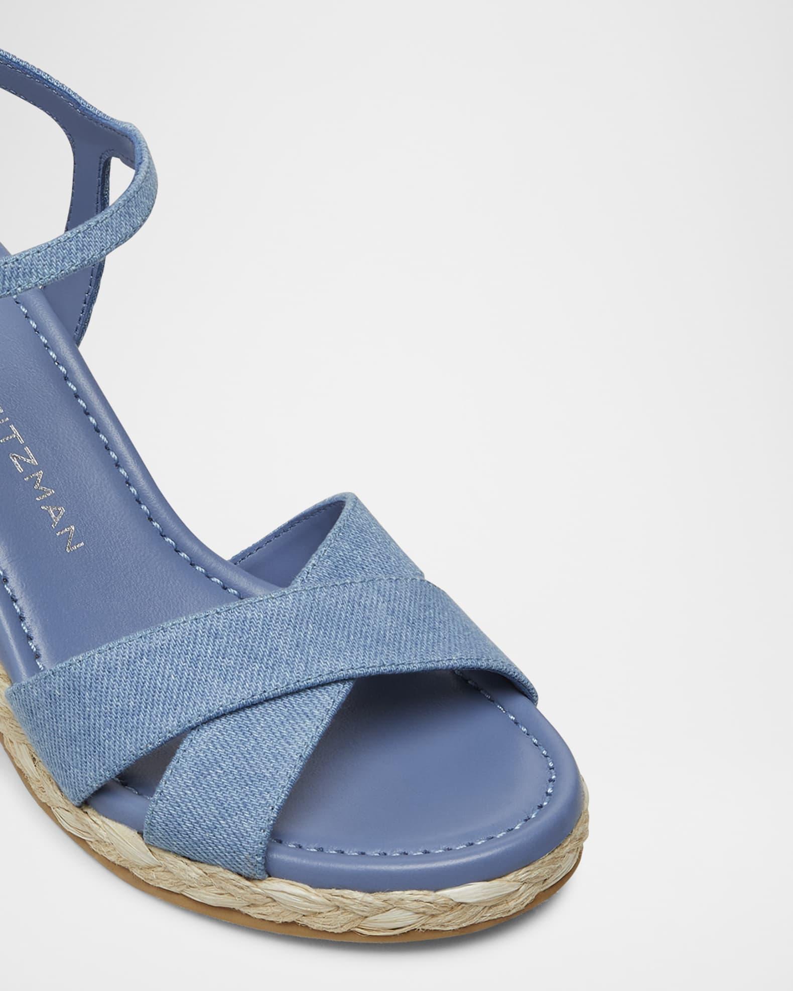 Dayna Denim Crisscross Wedge Espadrilles Product Image