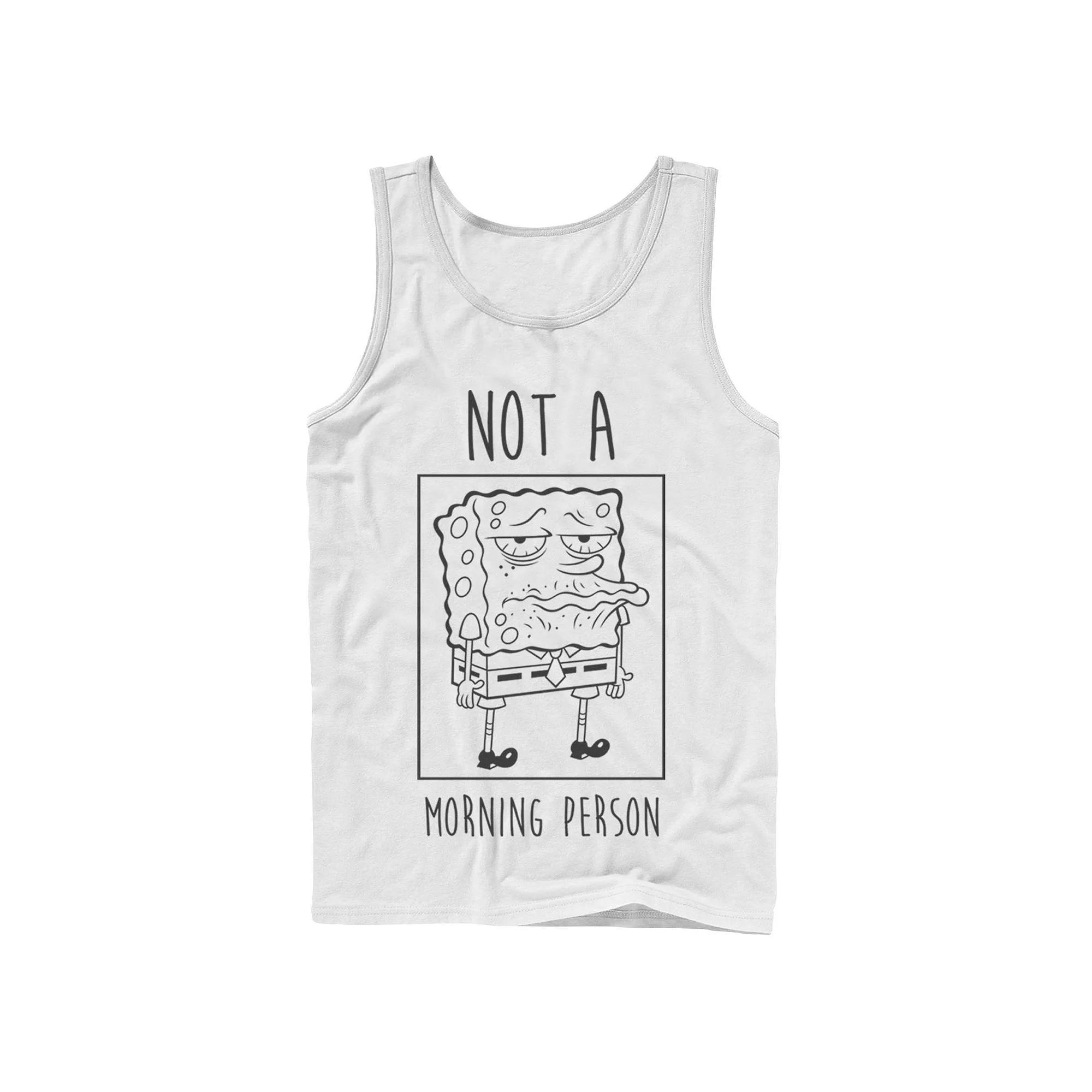 Men's Nickelodeon SpongeBob SquarePants Not A Morning Person Graphic Tank Top, Size: Large, White Product Image