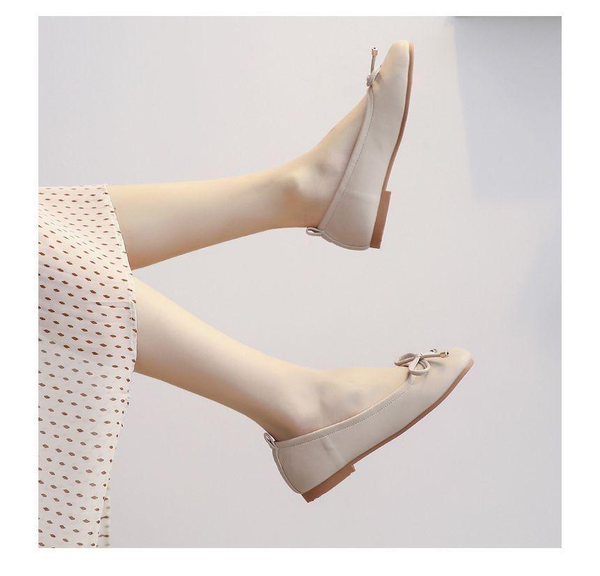 Genuine Leather Bow Flats Product Image