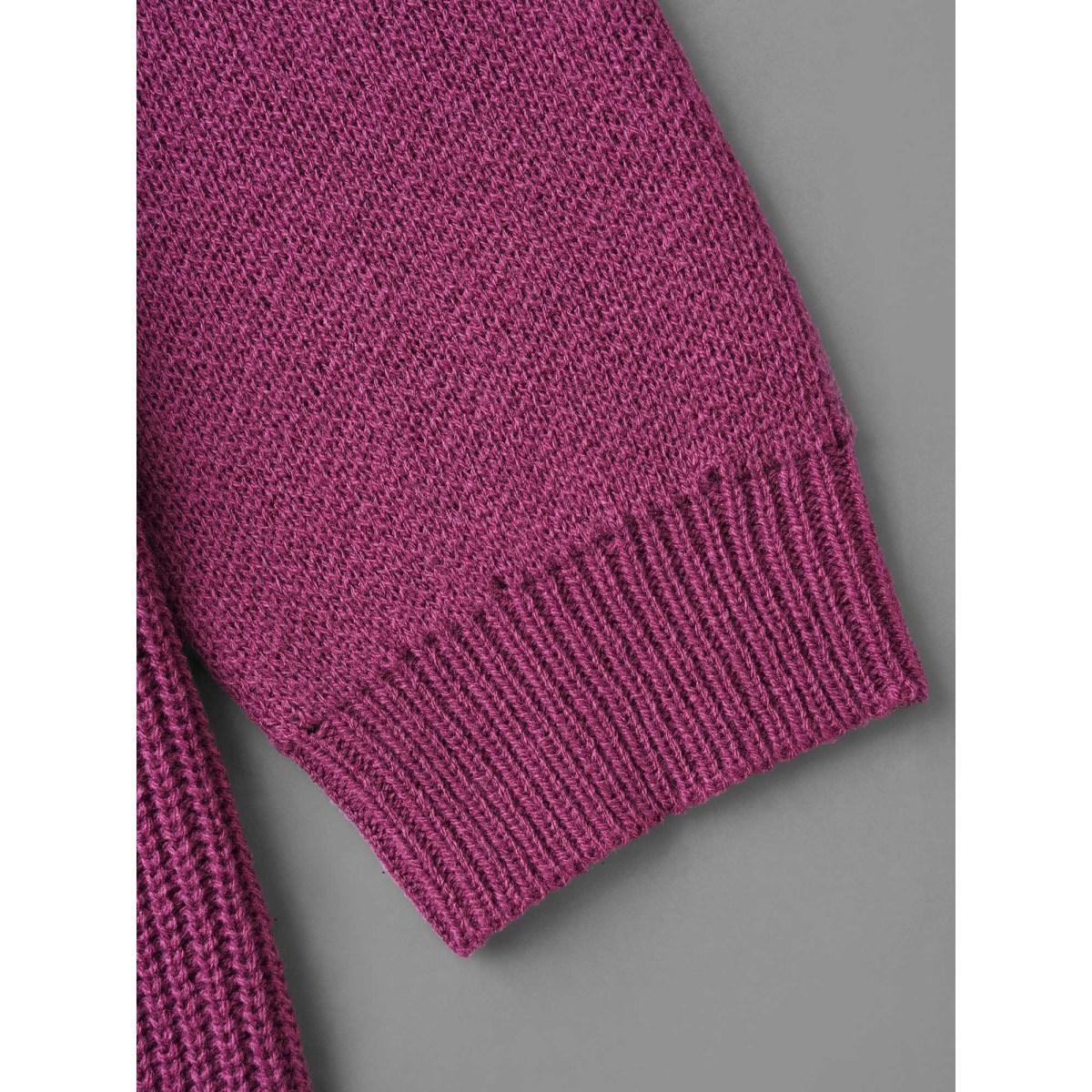 Plus Size Contrast Textured Elastic Waist Sweater Dress Plum Women Elegant Bodycon Long Sleeve Everyday Sweater Dresses BloomChic 26/4X Product Image