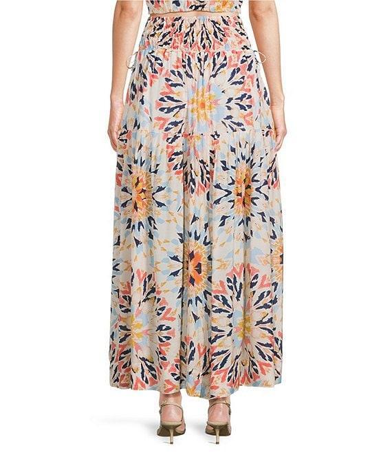 ELAN Coordinating Kaleidoscope Smock Waist Maxi Skirt Product Image