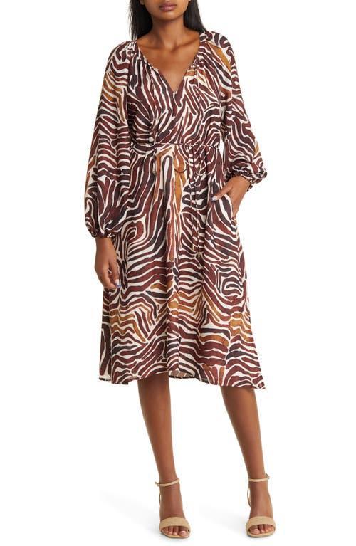Tommy Bahama Zen Zebra Midi Dress (Double Chocolate) Women's Dress Product Image