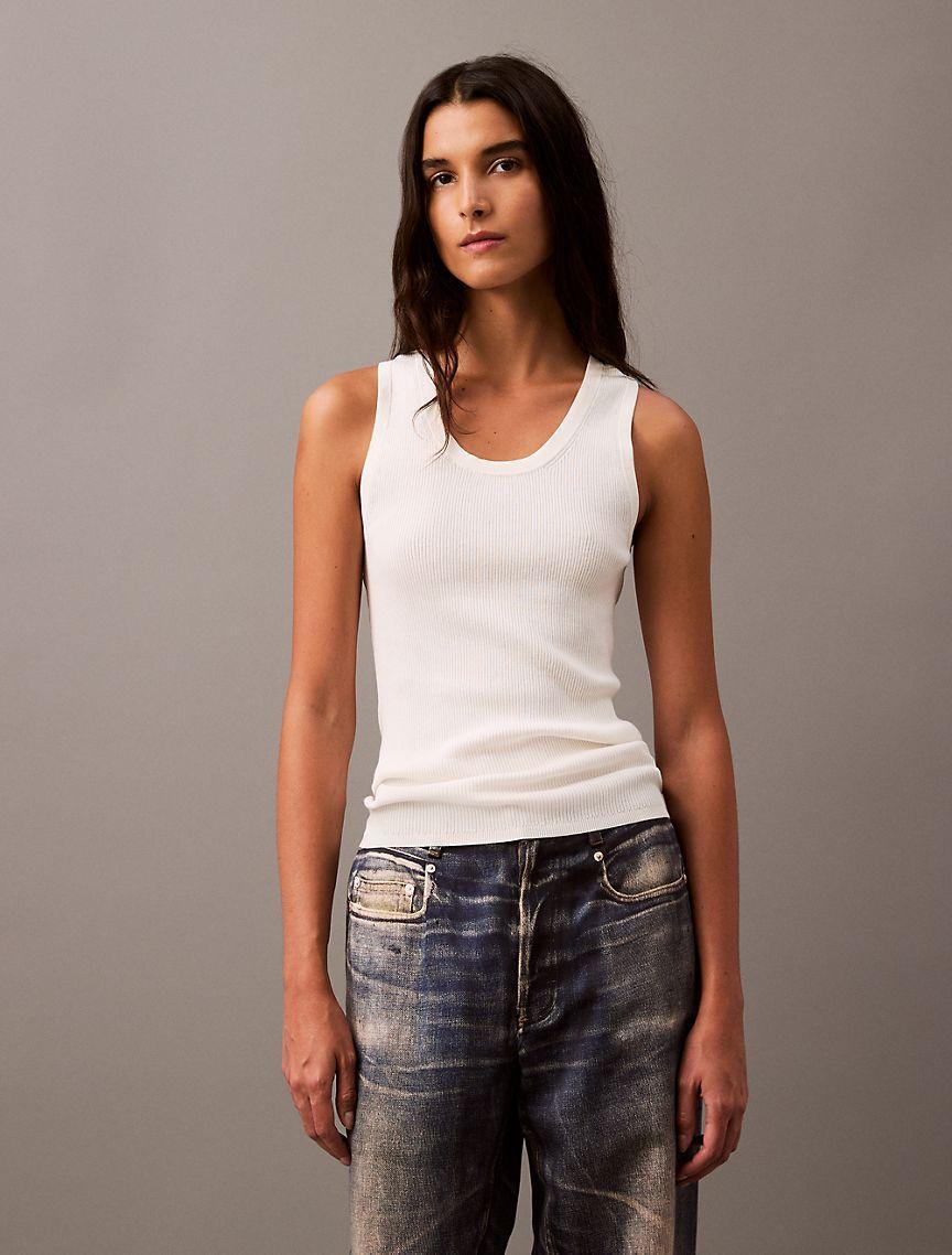 Rib Cotton Sweater Tank Product Image