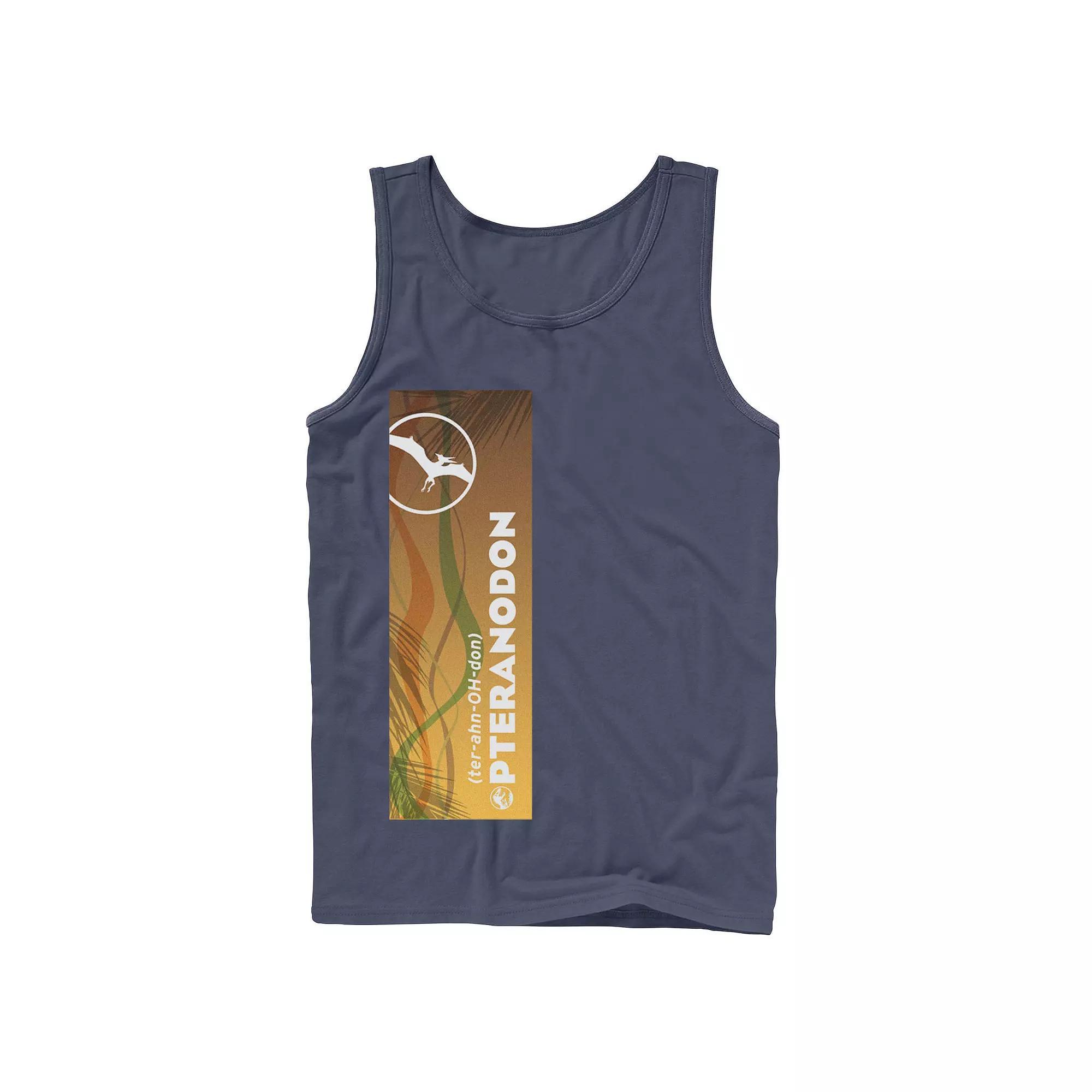 Men's Jurassic World Pteranodon Right Panel Tank Top, Size: Small, Grey Product Image