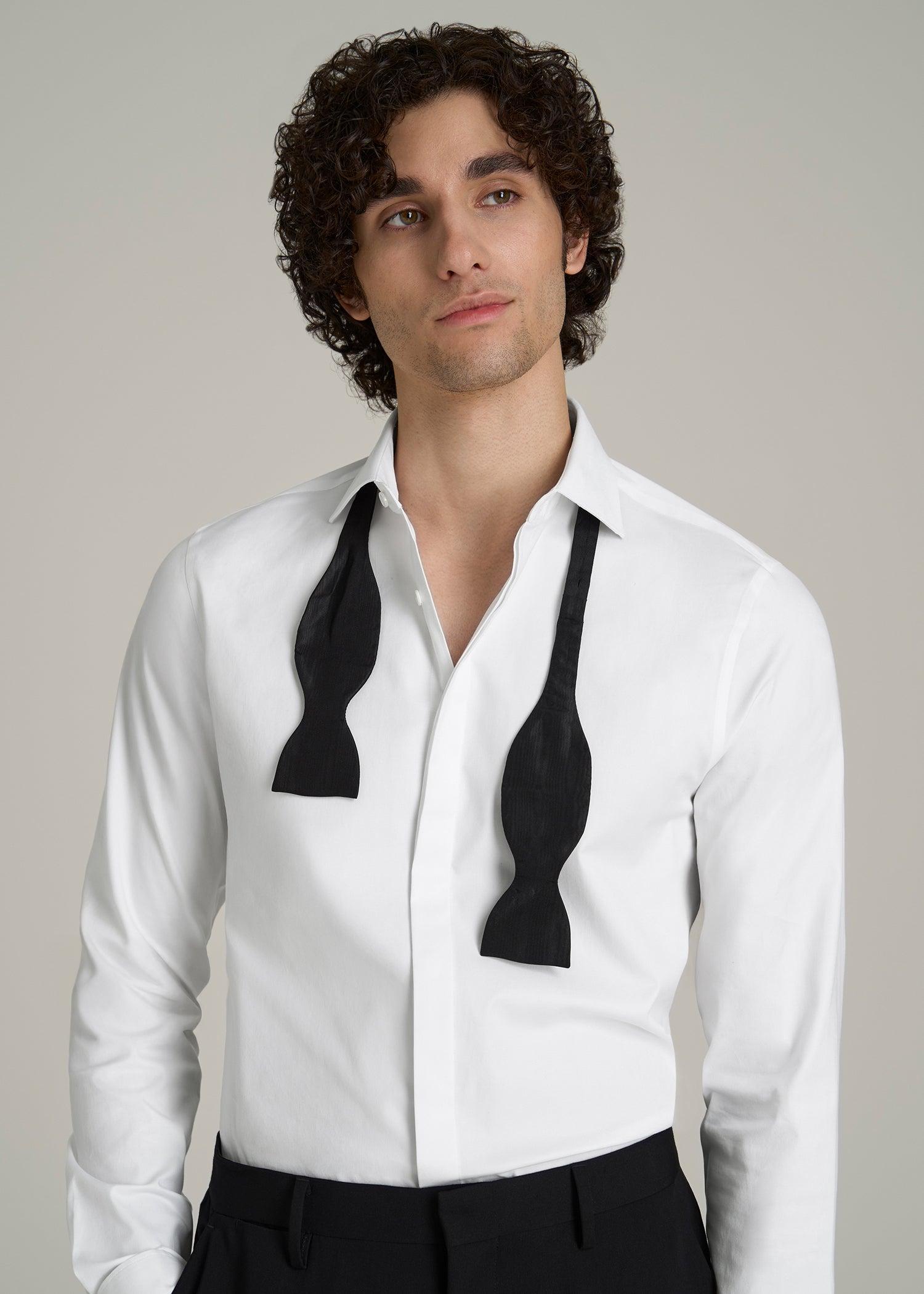 Tuxedo Shirt for Tall Men in White Product Image