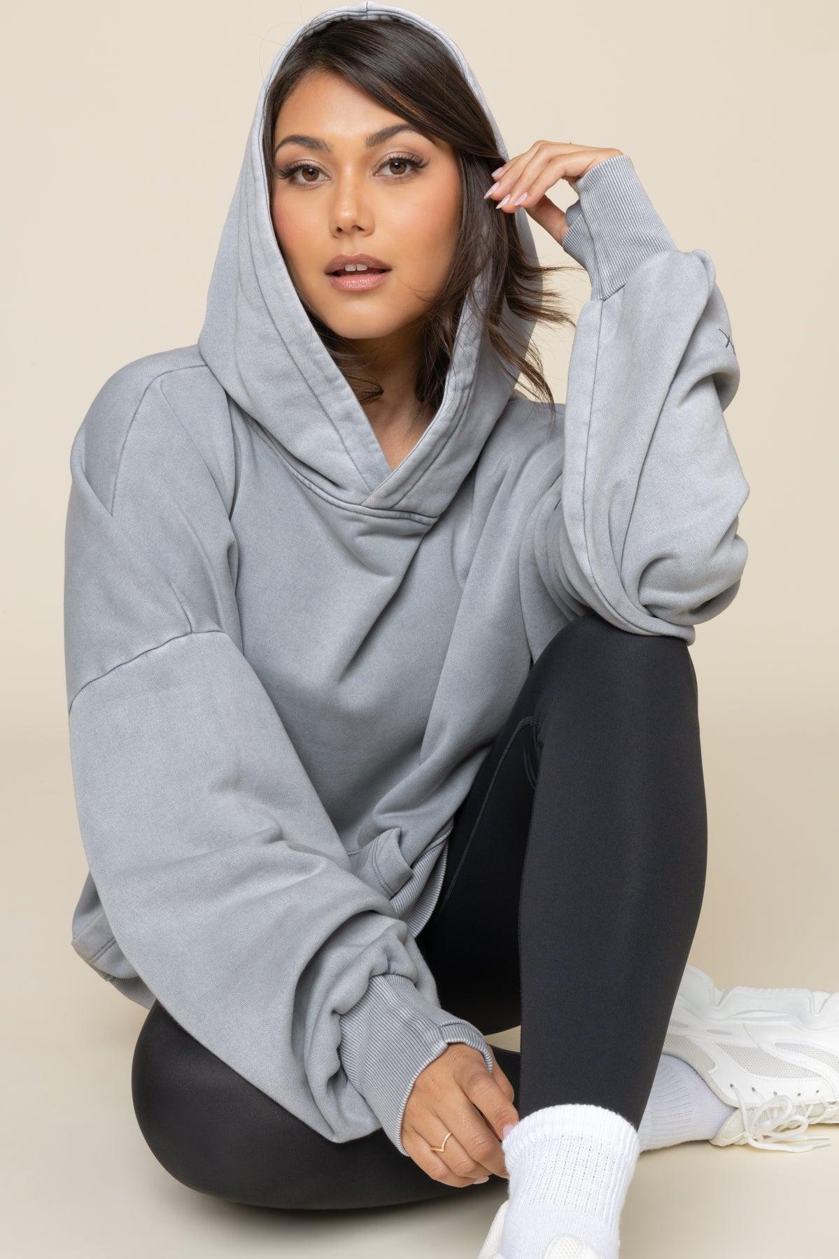 Boxy Boyfriend Hoodie - Vintage Blue Mist Product Image