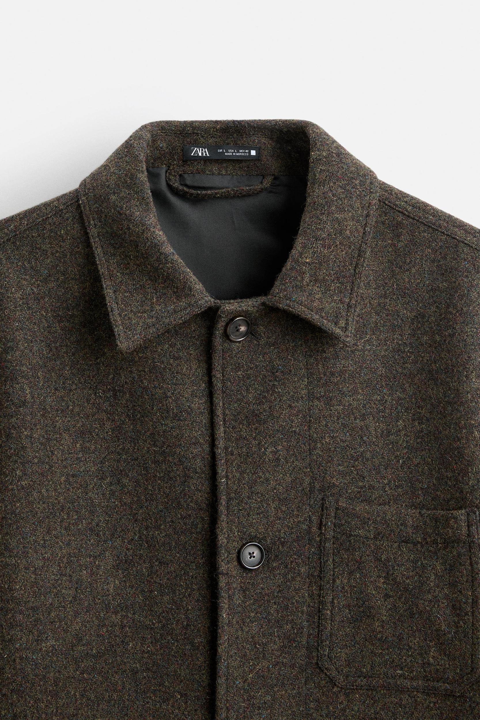 100% WOOL POCKET OVERSHIRT Product Image