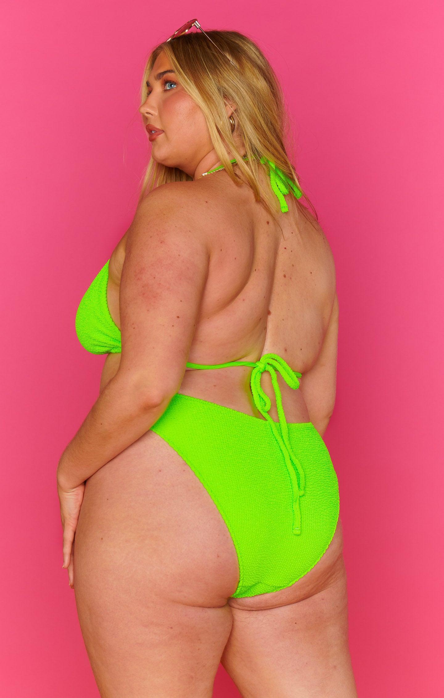 Triangle Top ~ Neon Green Scrunch Product Image