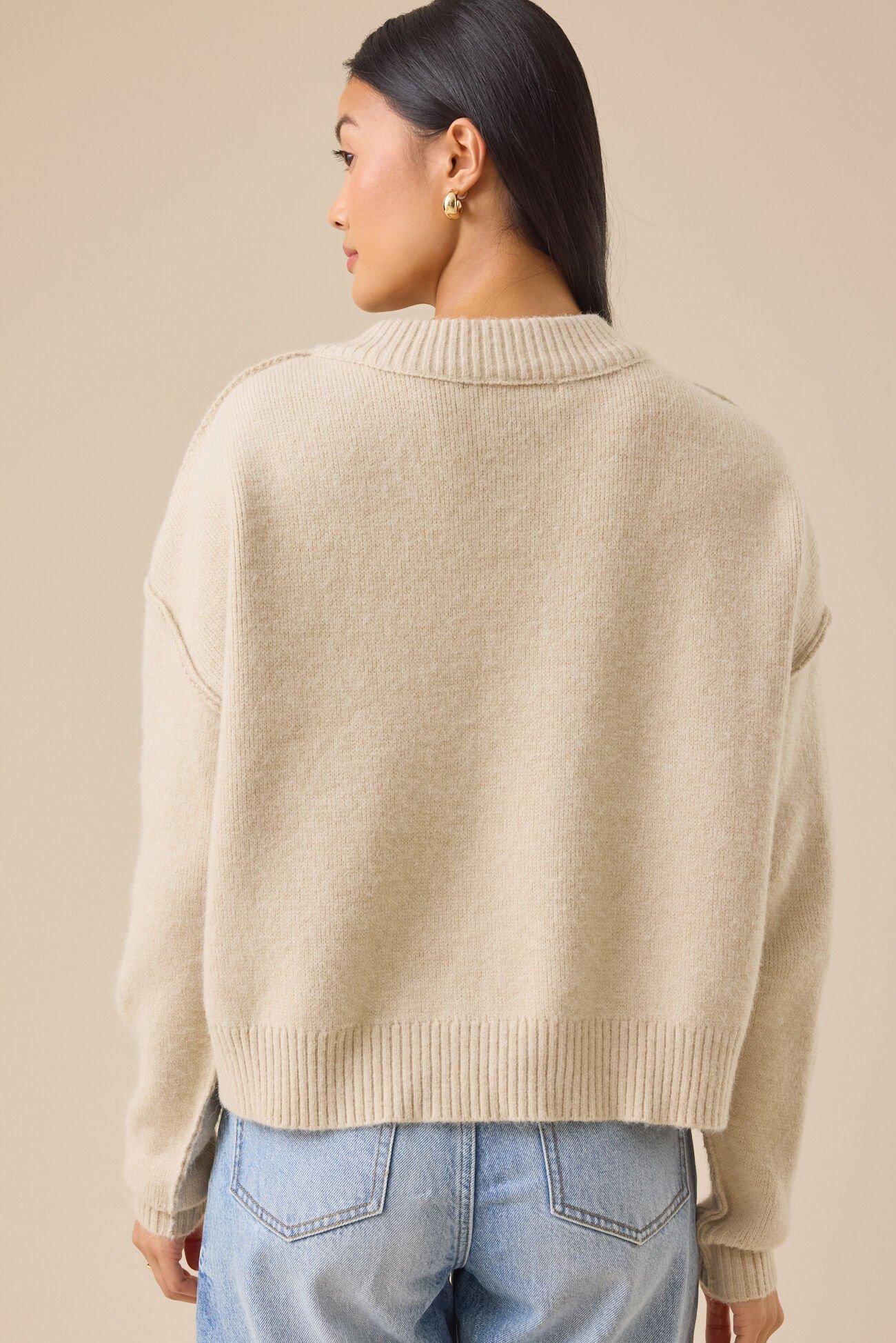 Trisha V-Neck Floral Sweater Product Image