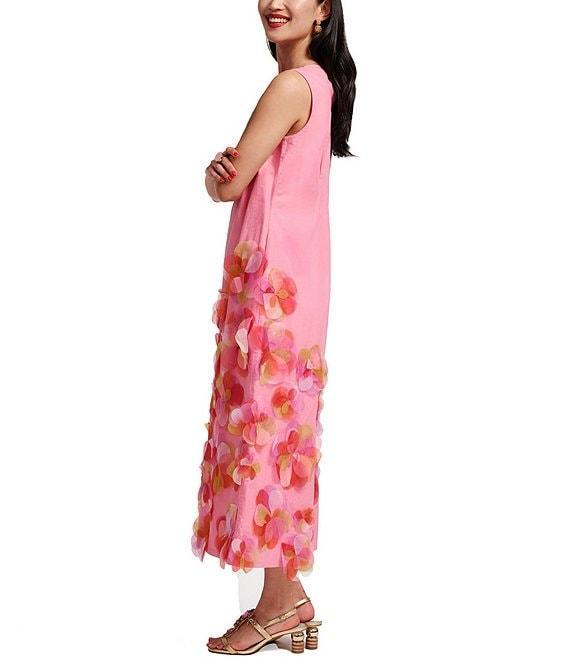 FRANCES VALENTINE Origami Organza Flower Scoop Neck Sleeveless Maxi Dress Product Image