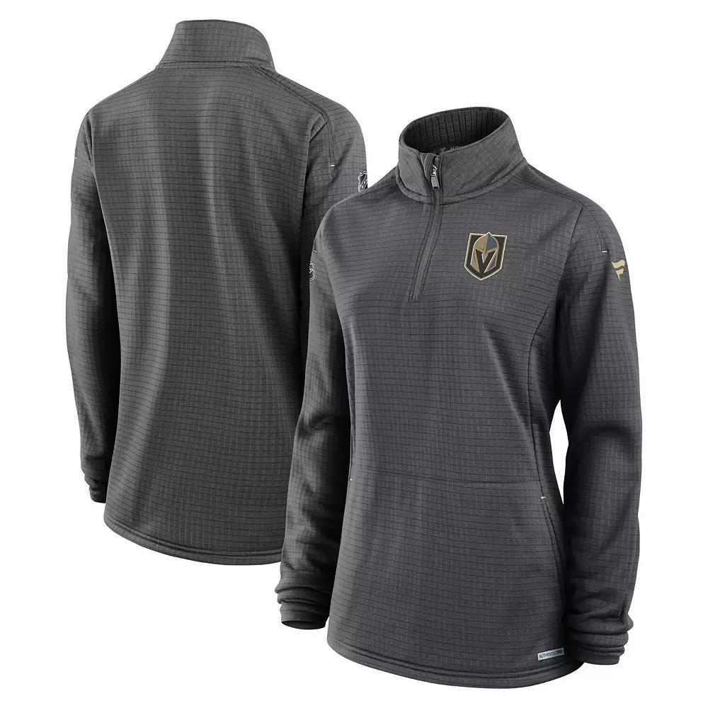 Women's Fanatics  Gray Vegas Golden Knights Authentic Pro Rink Lightweight Quarter-Zip Pullover Top, Size: Small, Lvk Grey Product Image