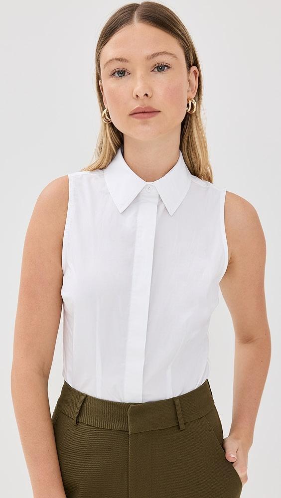 Good American Poplin Fitted Tank Bodysuit | Shopbop Product Image