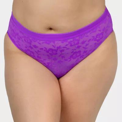 Curvy Couture No Show Lace High Cut Brief Panty - 1363 Product Image