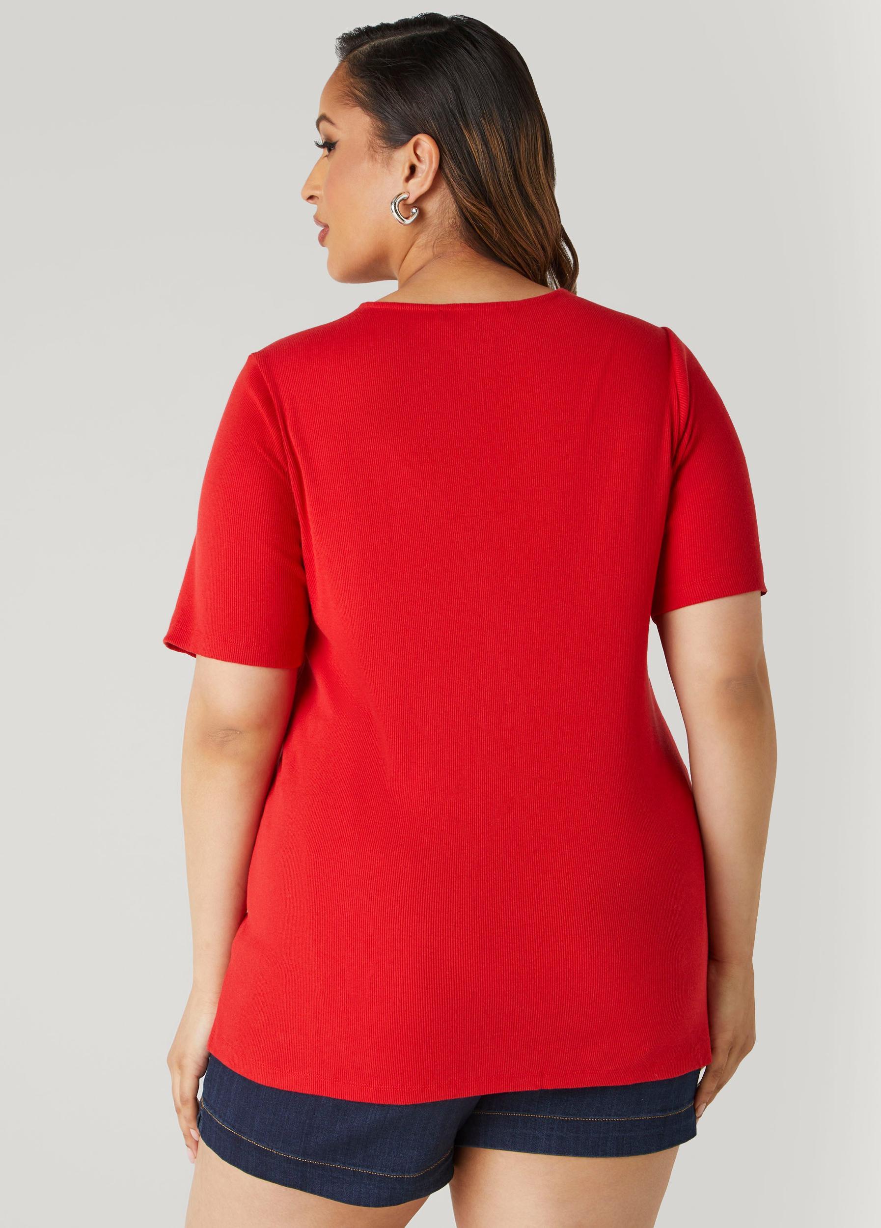 Split Front Ribbed Top Product Image