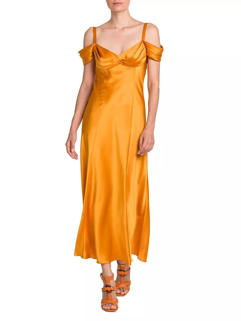 Satin Off-The-Shoulder Gown Product Image