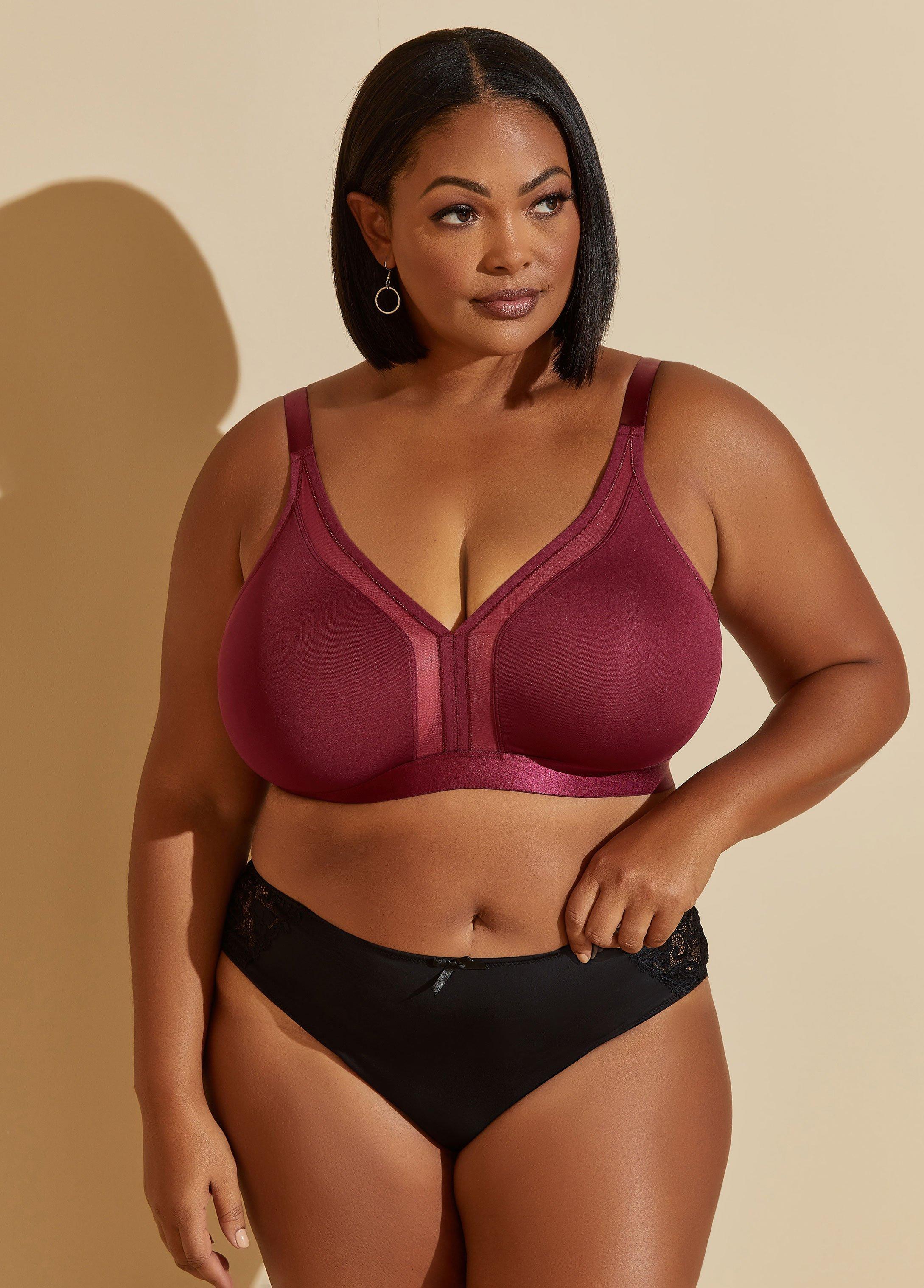 Plus Size Mesh Paneled Wireless Bra Ashley Stewart Product Image