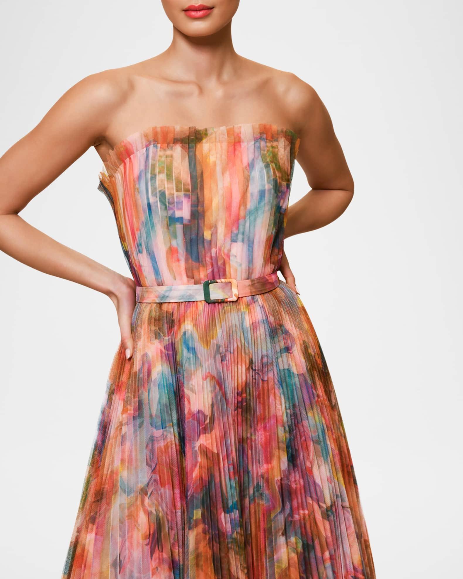 Bromley Strapless Pleated Tulle Gown Product Image