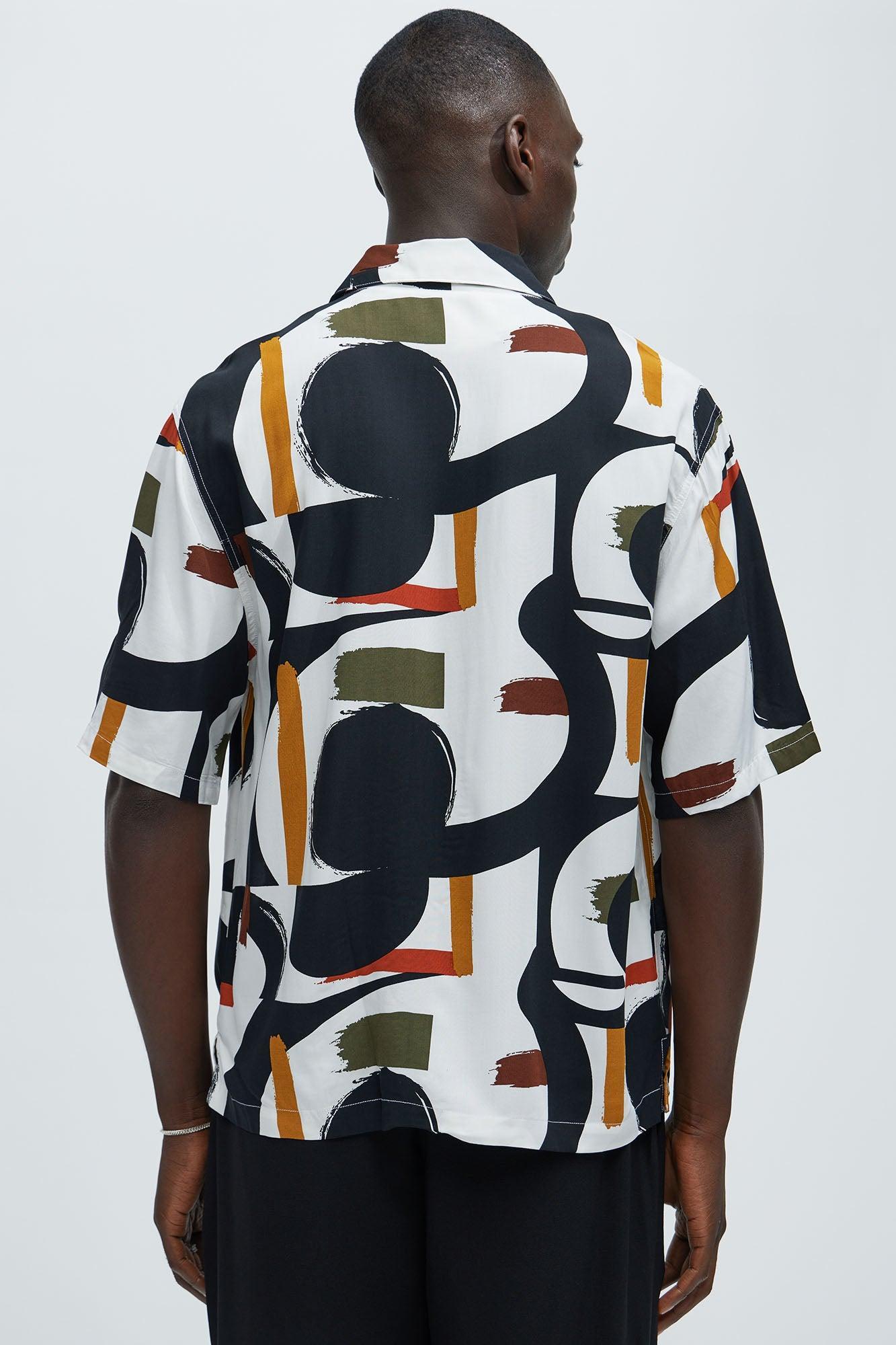 Over The Top Cuban Shirt - Off  White/combo Product Image