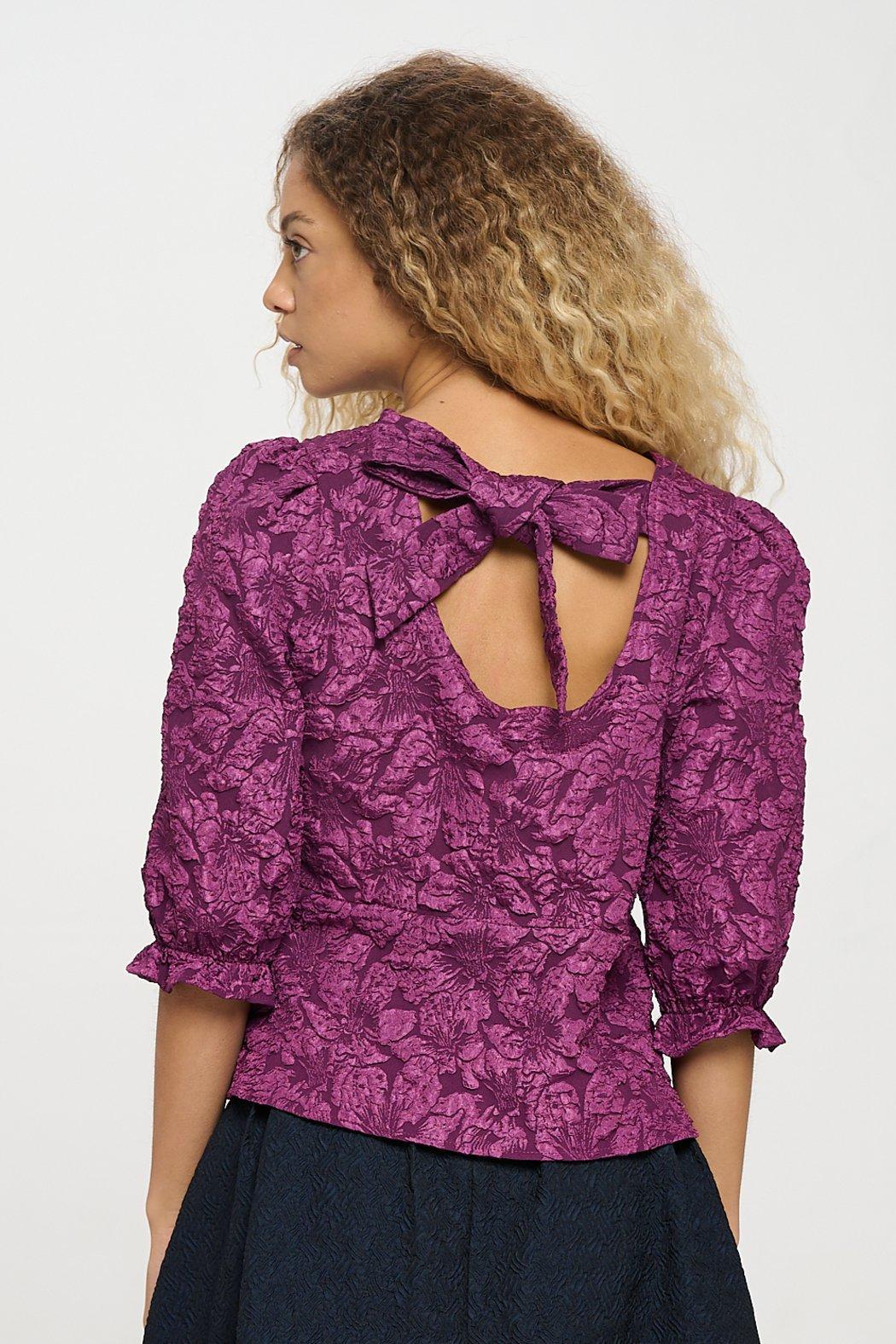 Violet Jacquard Blouse Product Image