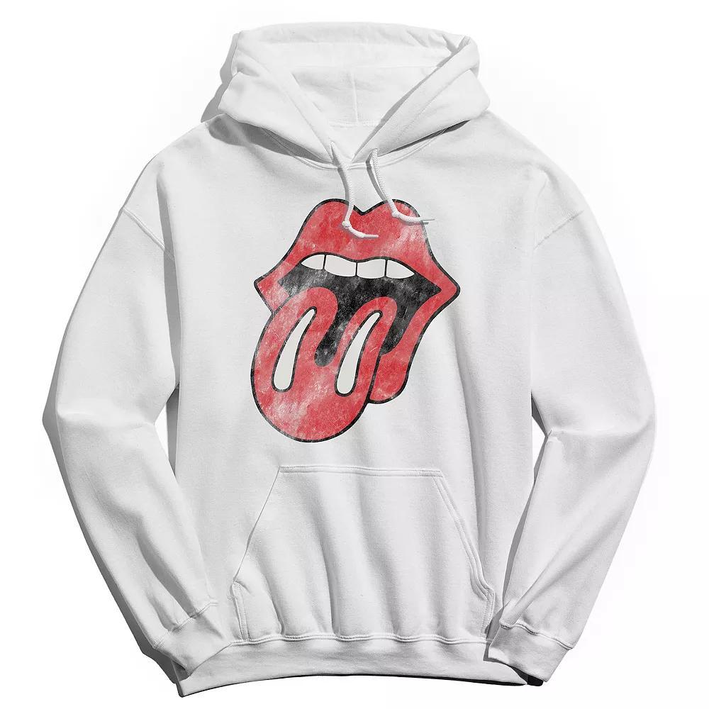 Men's Rolling Stones Vintage Tongue Hoodie, Size: Small, White Product Image