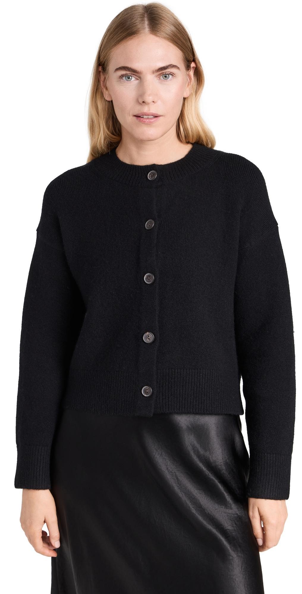 Cropped Stretch Wool Button Cardigan Product Image