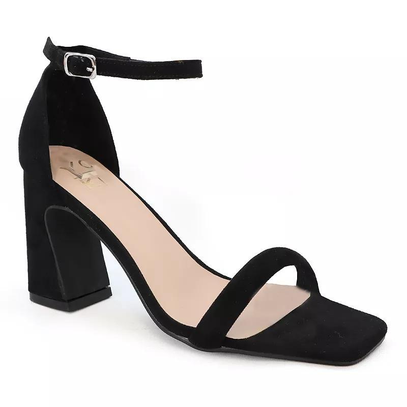 Yoki Selina-11 Women's Casual Open Toe Block Heel Sandals, Size: 7.5, Black Product Image