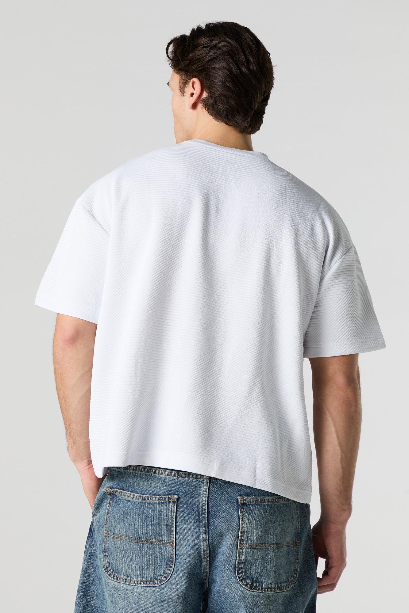 Ribbed Textured Relaxed T-Shirt Male Product Image