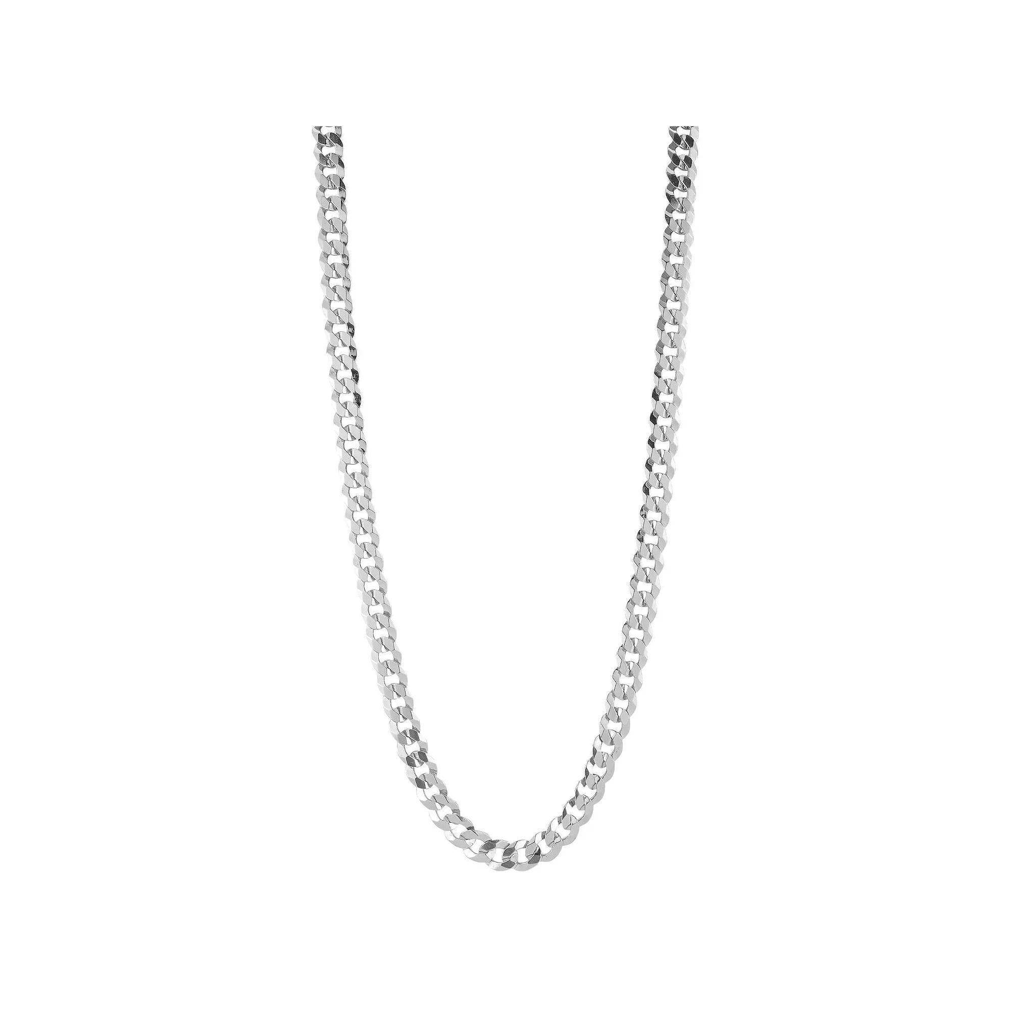 Mens Menster Sterling Silver 7 mm Curb Necklace Product Image