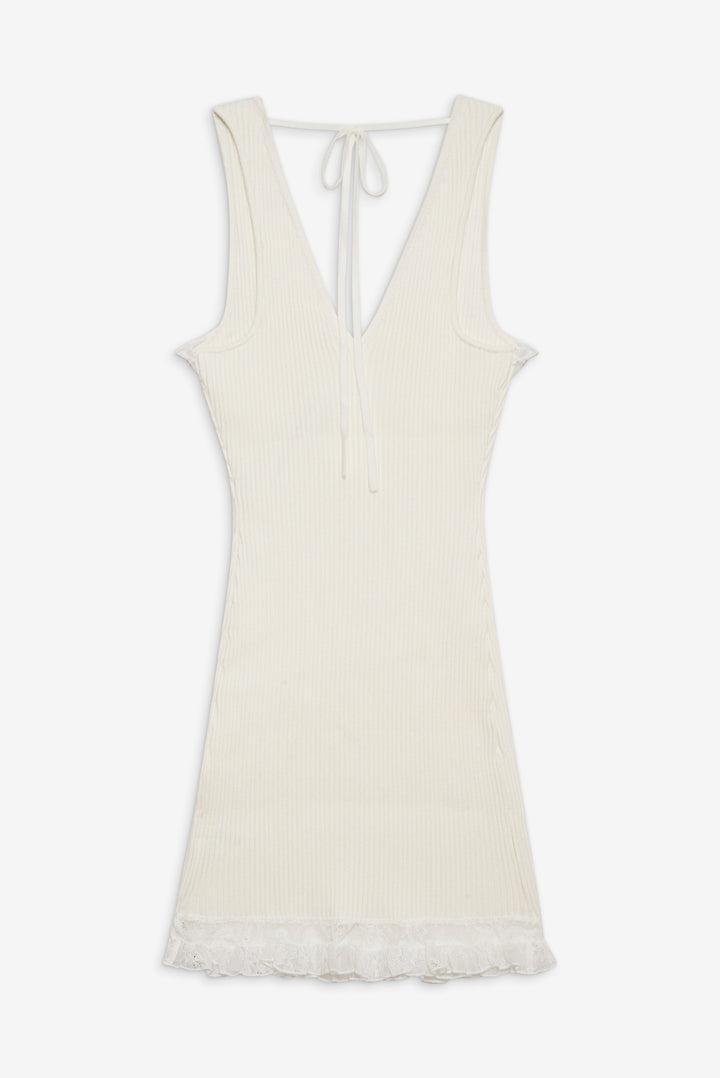 Lyon Knit Mini Dress — White Product Image