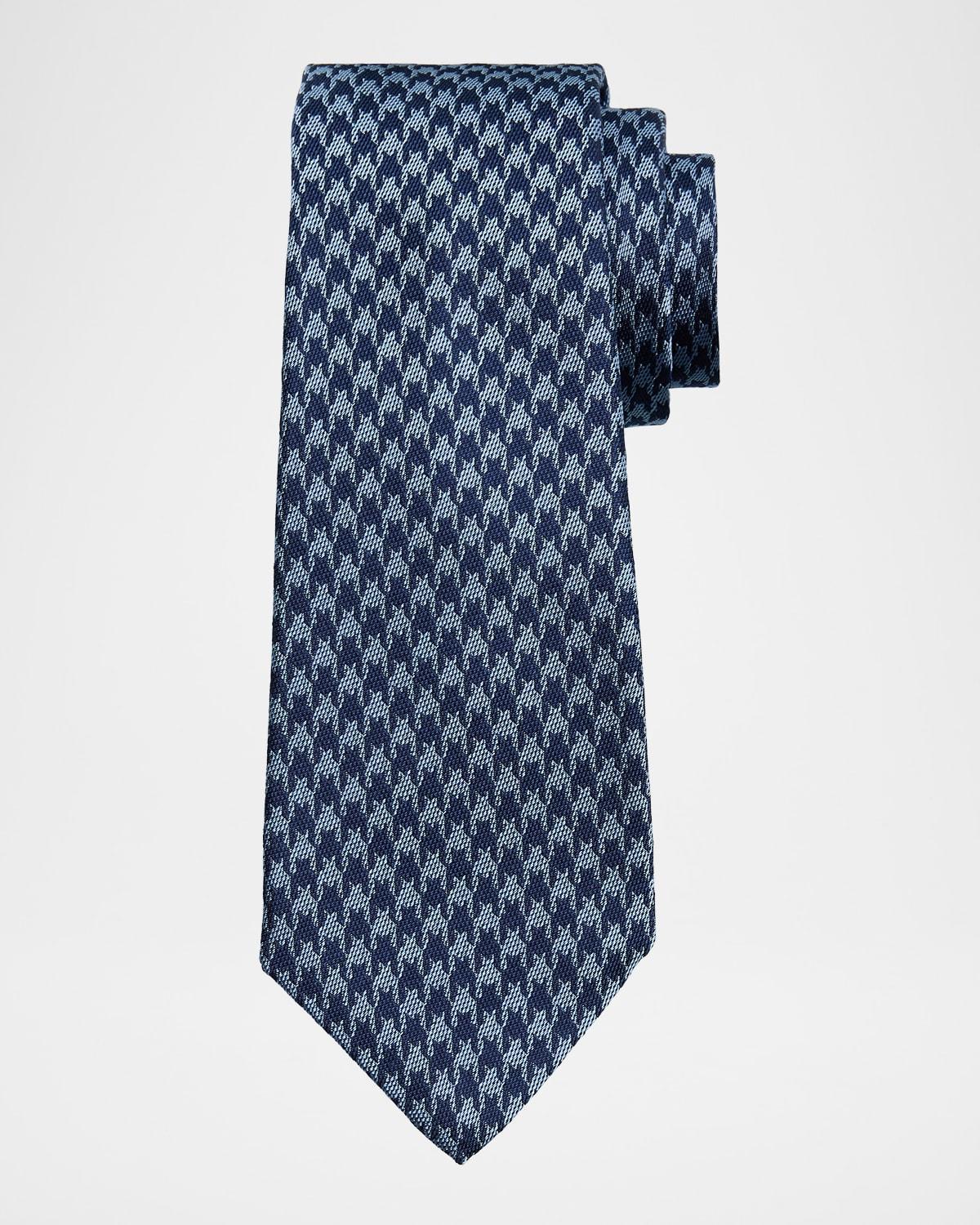 Mens Houndstooth Silk Tie Product Image