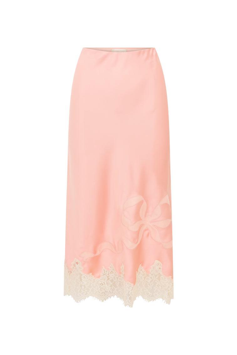 Malina Satin Midi Slip Skirt Product Image