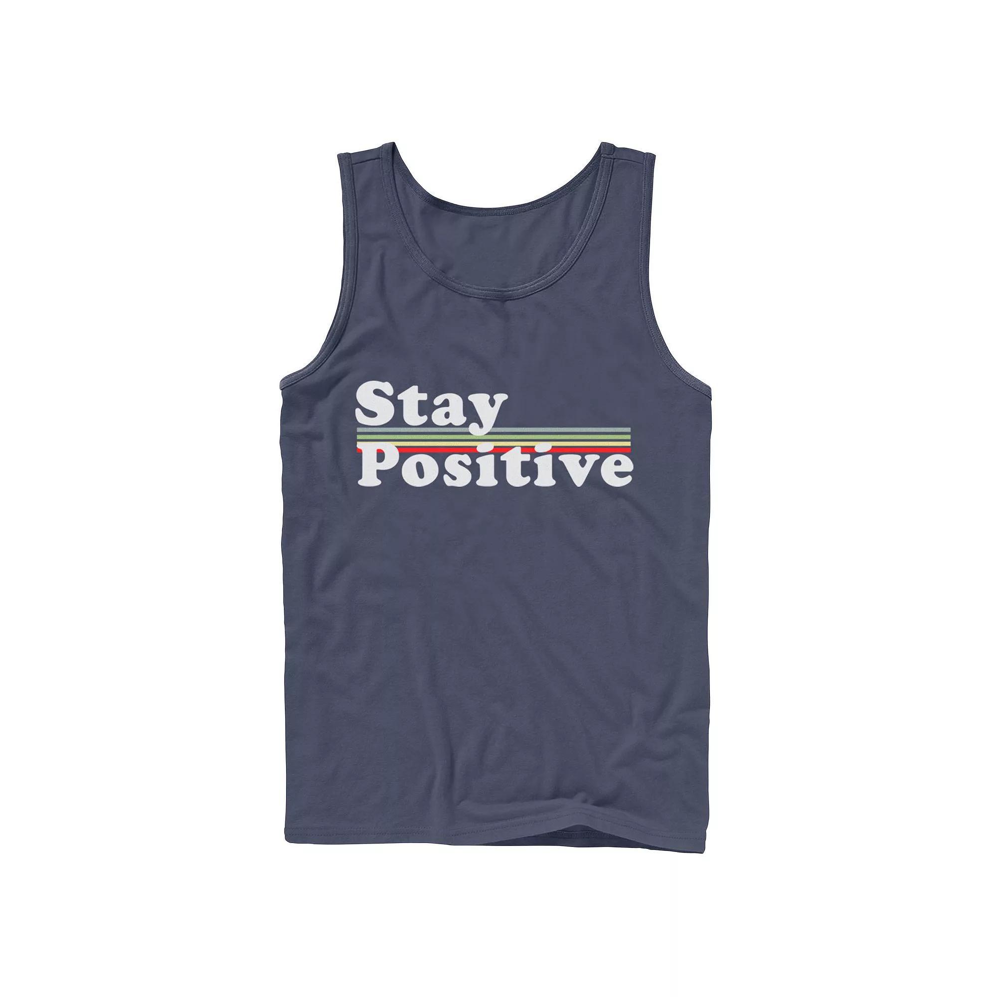 Men's Fifth Sun Stay Positive Rainbow Tank Top, Size: Small, Blue Product Image