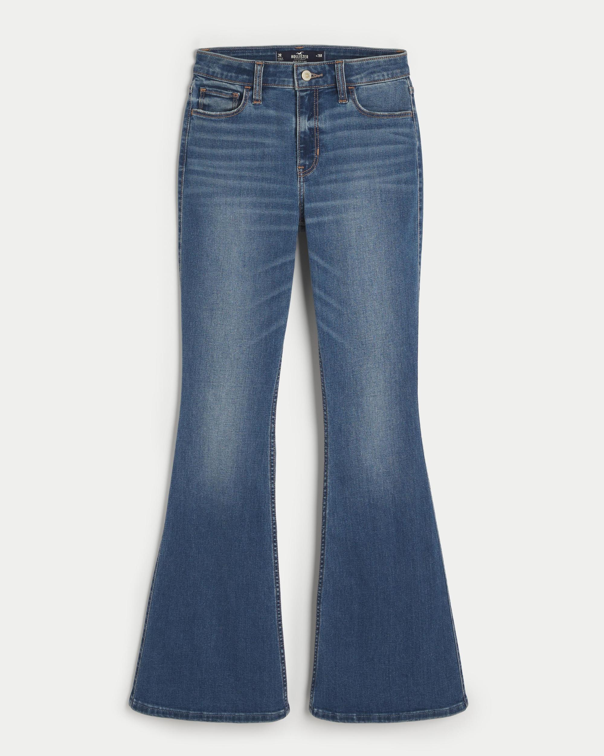 High-Rise Medium Wash Flare Jeans Product Image