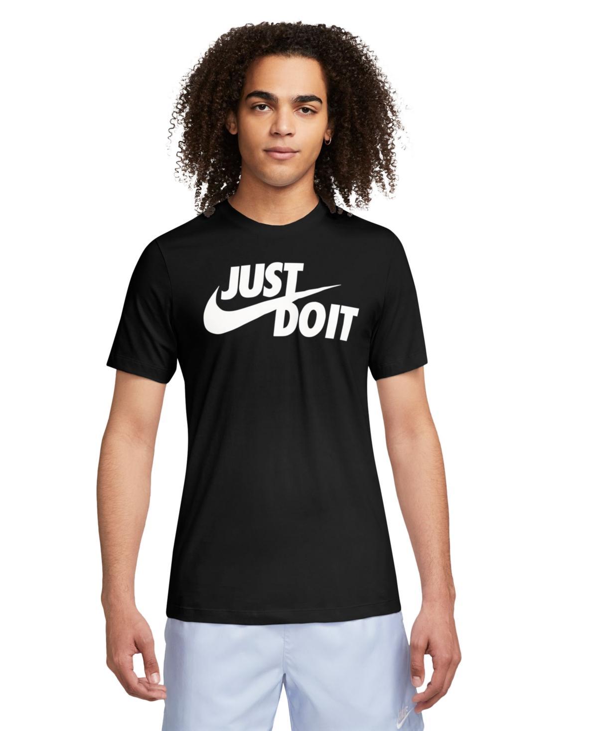 Men's Nike "Just Do It" Logo Tee, Size: Small, Black White Product Image