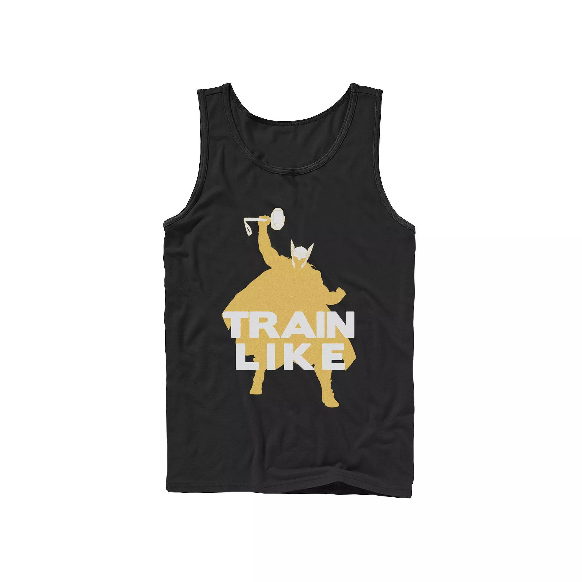Men's Marvel Train Like Thor Silhouette Tank Top, Boy's, Size: Large, Black Product Image