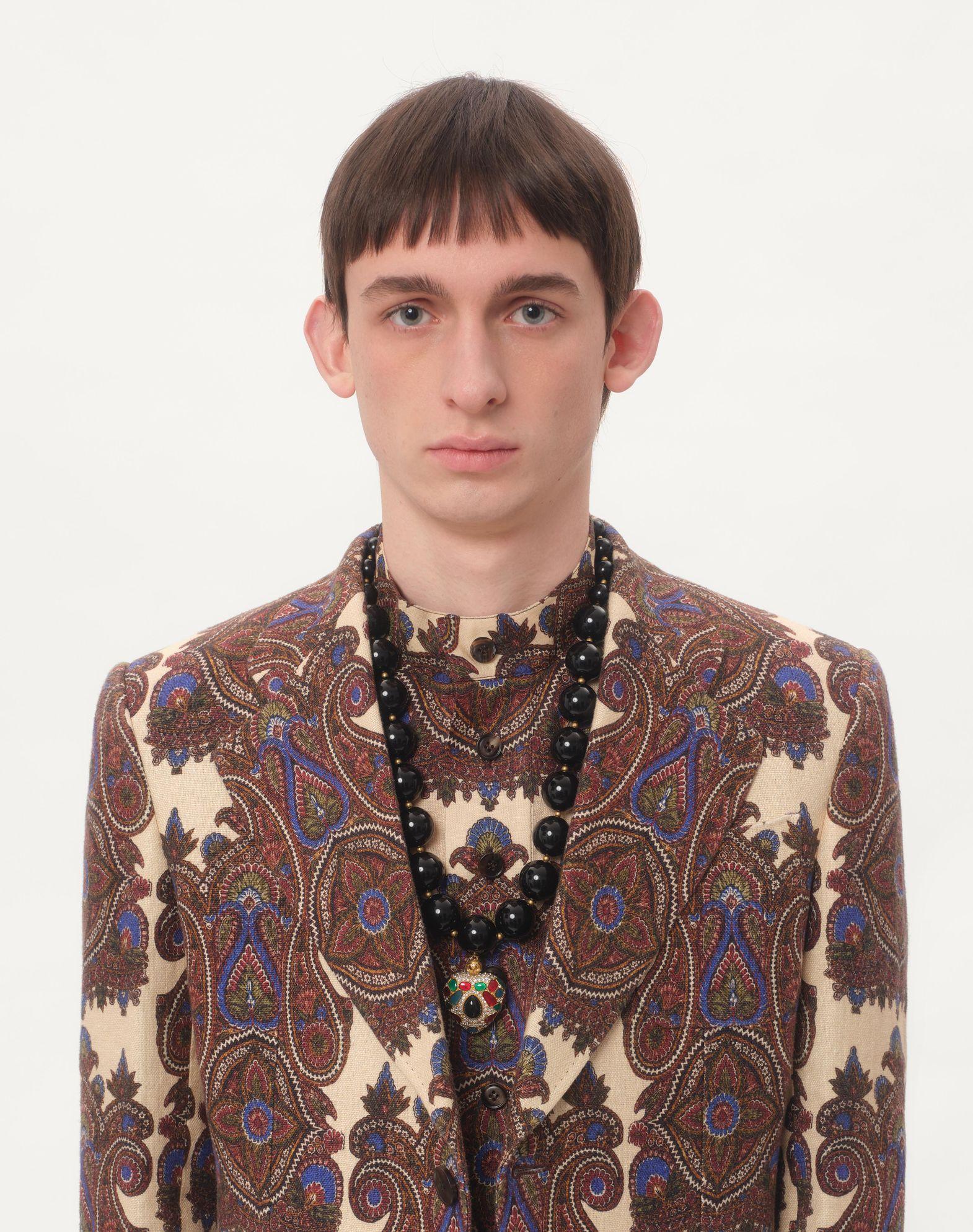 Single-Breasted Jacket In Canapone With Voyage Imaginaire Print Product Image