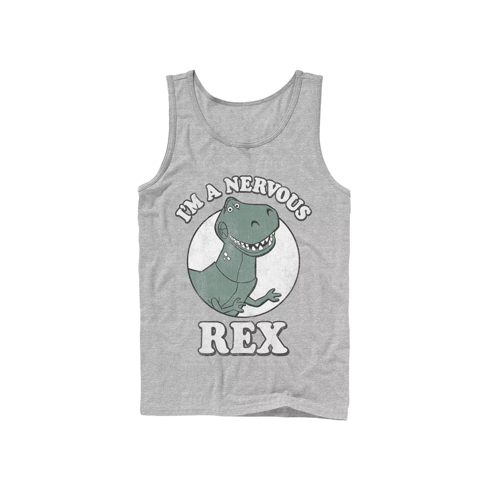 Disney / Pixars Toy Story Mens Im A Nervous Rex Dinosaur Tank Top Athletic Grey Product Image