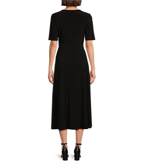 Preston & York Sydney V-Neck Short Sleeve Tie Waist Midi Dress Product Image