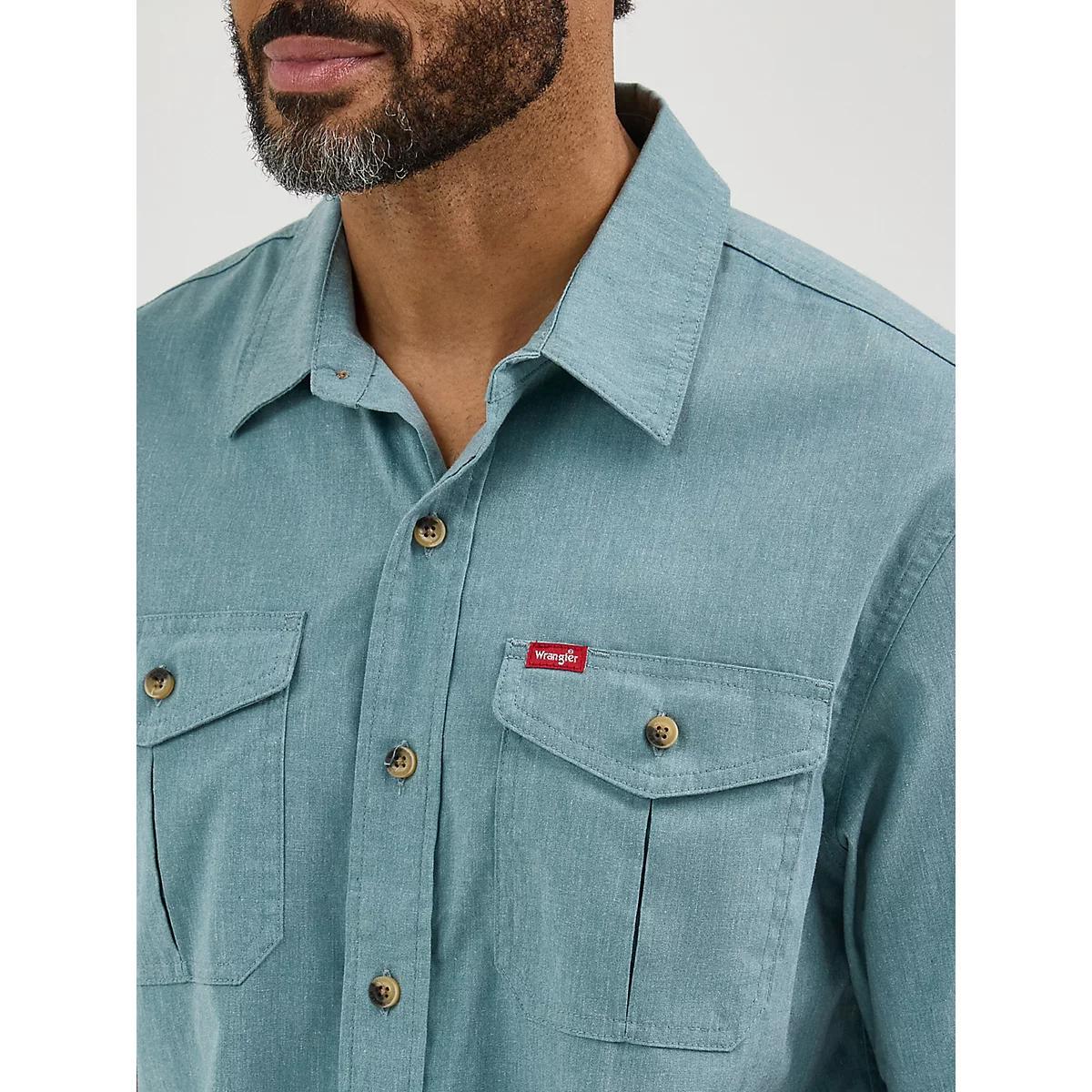 Men's Relaxed Stretch Poplin Shirt in Goblin Heather Product Image