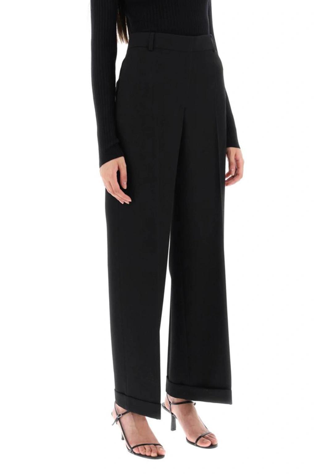 TOTÊME Black Straight-leg Trousers Product Image
