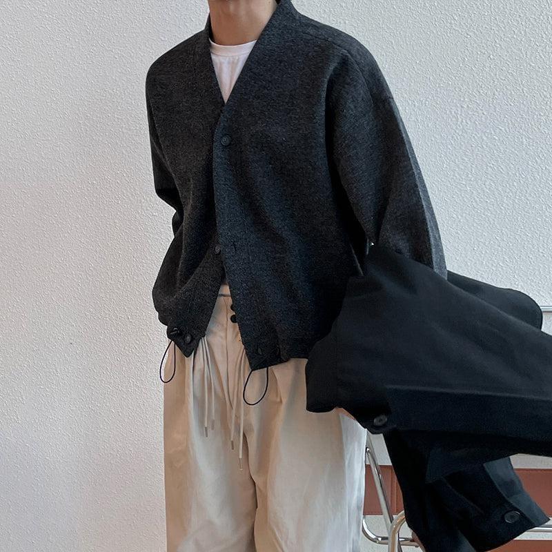 RT No. 5416 DARK GRAY KNITTED CARDIGAN JK Product Image