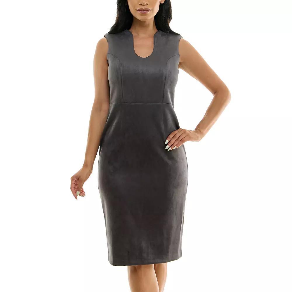 Women's Nina Leonard U-Neck Midi Dress, Size: Large, Pink Orchid Product Image