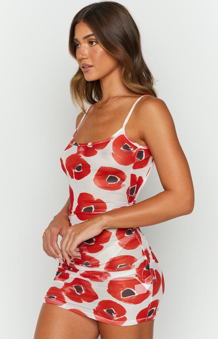 OMIGHTY Painted Flowers Mesh Dress Product Image
