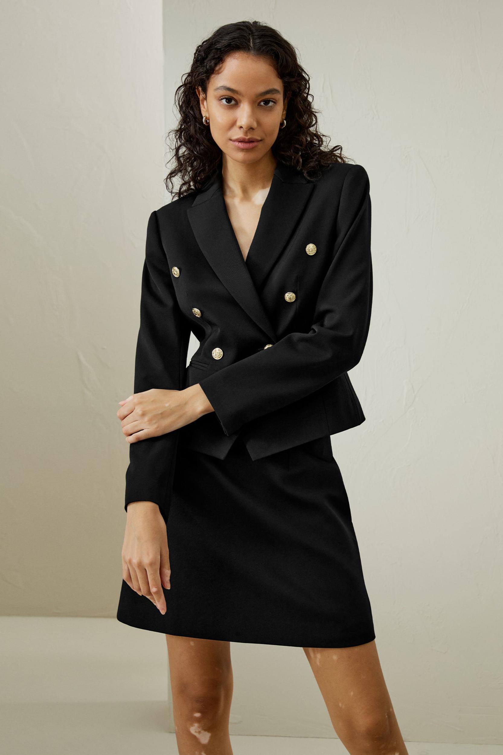Tailored Double-Breasted Blazer Product Image